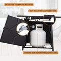 40,000 Btu Steel Propane Gas Fire Pit Table With Steel Lid, Weather Cover Black Garden & Outdoor American Design Steel