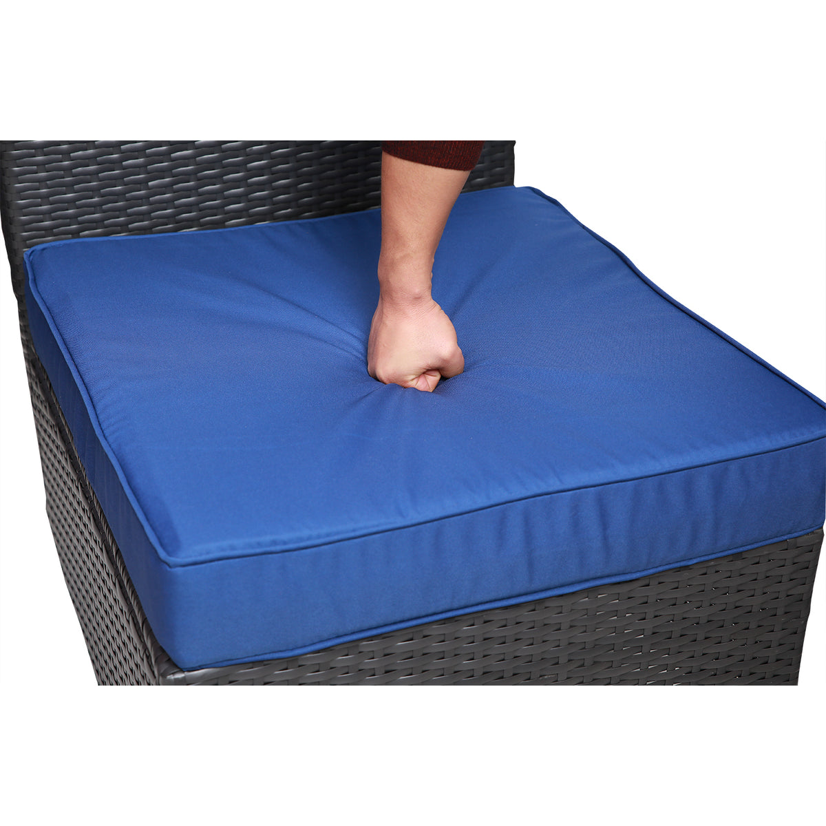 Outdoor Garden Patio Furniture 7 Piece Pe Rattan Wicker Cushioned Sofa Sets And Coffee Table, Patio Furniture Set Outdoor Couch Outdoor Couch Patio Furniture Outdoor Sofa Patio Couch Yes Complete Patio Set Black Blue Rust Resistant Frame Water Resistant