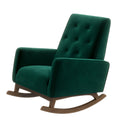 Demetrius Solid Wood Rocking Chair Green Velvet