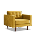 Casey Velvet Lounge Chair Yellow Velvet