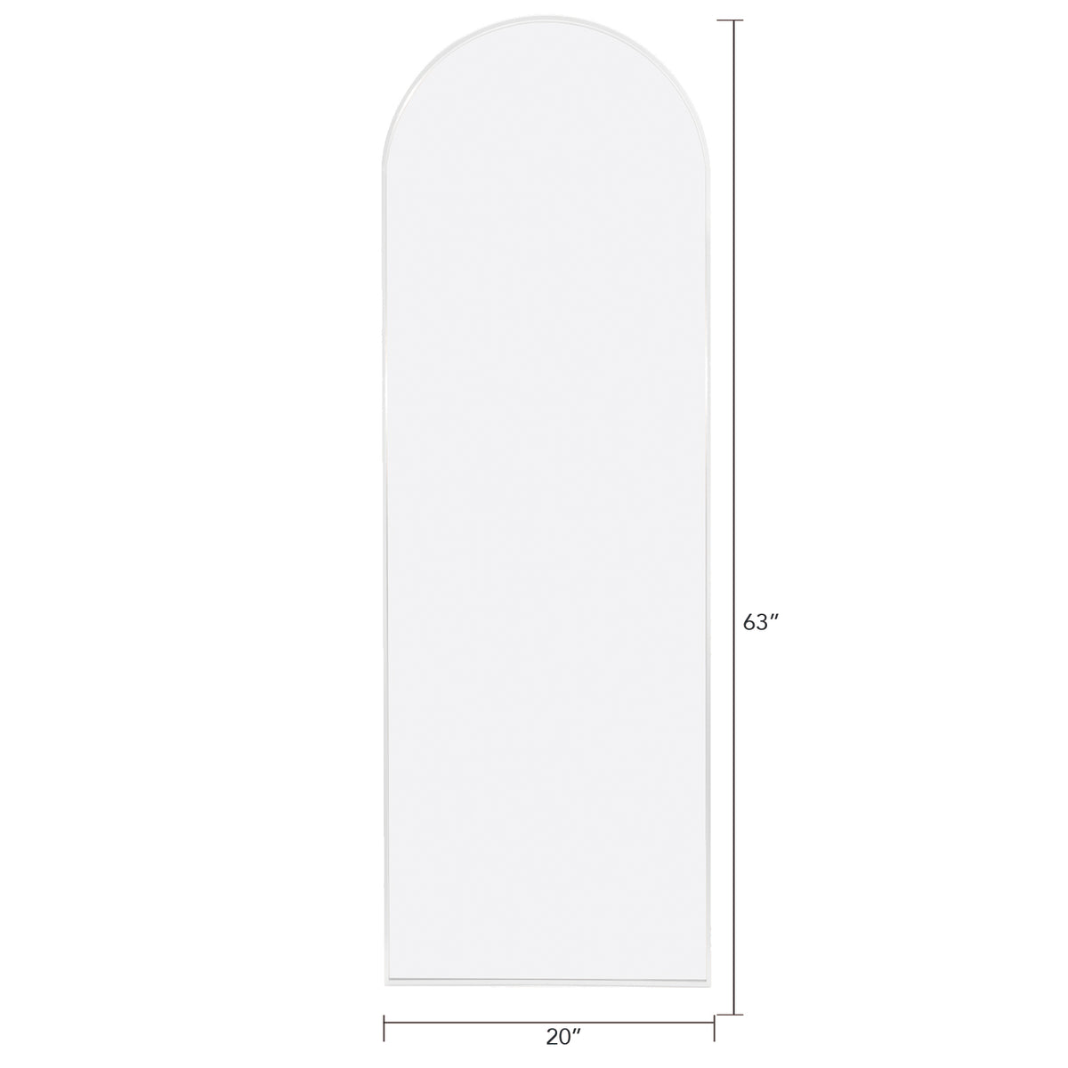 White 63X20 Inch Metal Arch Stand Full Length Mirror White Classic Mdf Glass Aluminium Alloy