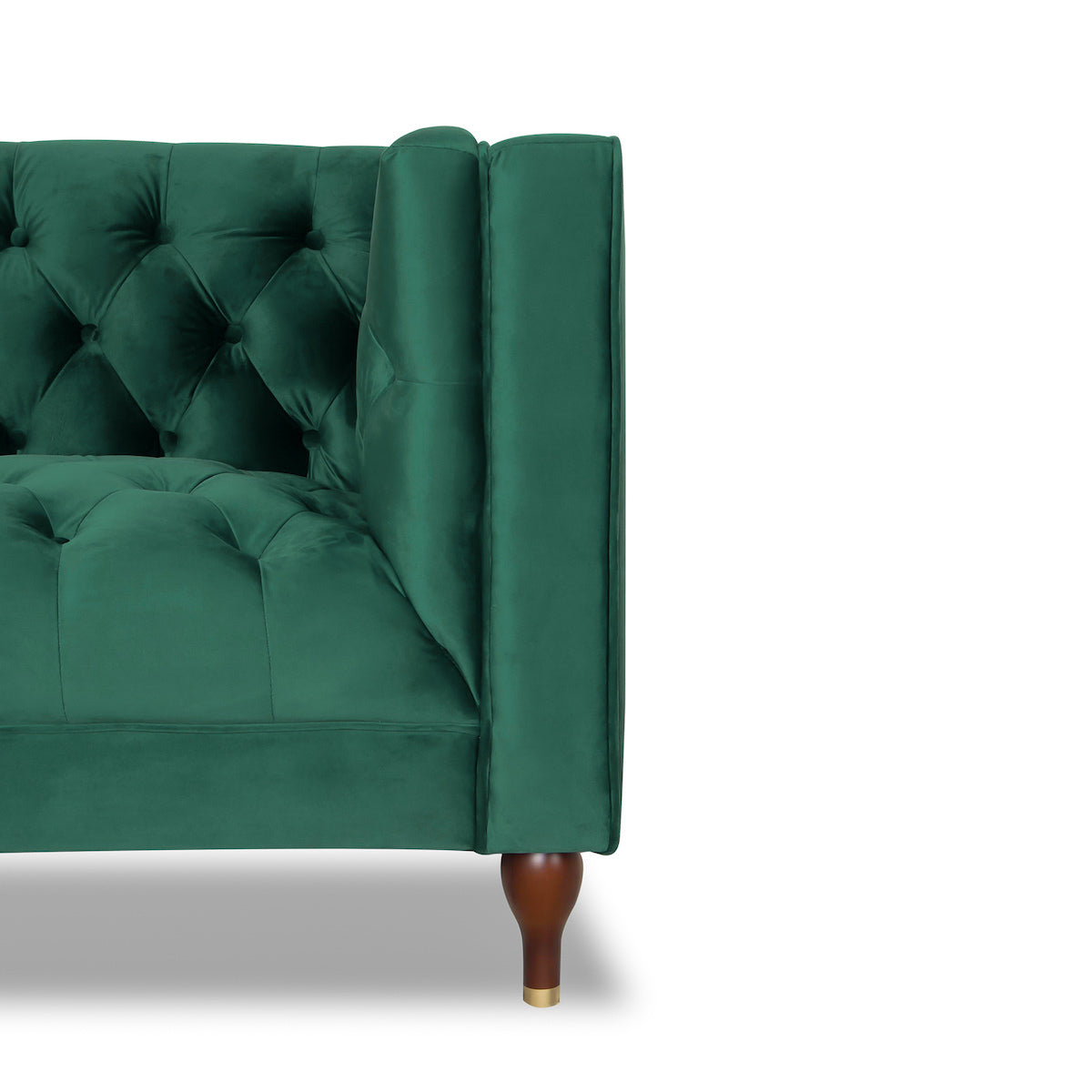 Evelyn Mid Century Modern Tufted Back Velvet Lounge Chair Green Velvet
