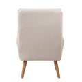 Accent Chair With Ottoman Set, Fabric Armchair With Wood Legs And Adjustable Backrestmid Century Modern Comfy Lounge Chair For Living Room, Bedroom, Reading Room And Study Beige Textile 1 Seat