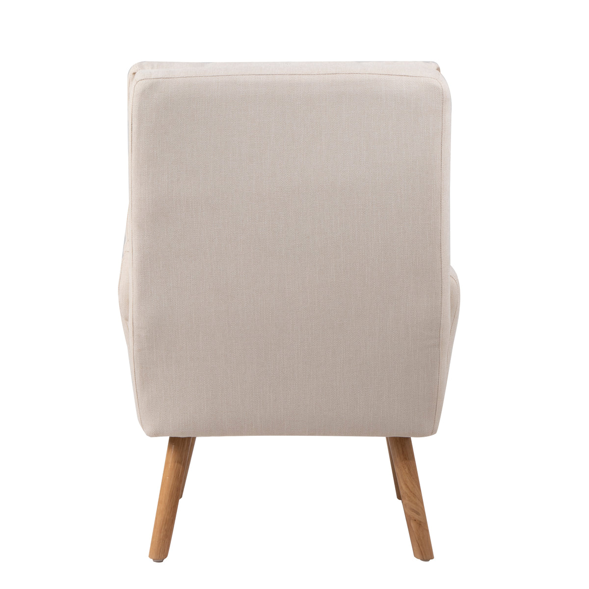 Accent Chair With Ottoman Set, Fabric Armchair With Wood Legs And Adjustable Backrestmid Century Modern Comfy Lounge Chair For Living Room, Bedroom, Reading Room And Study Beige Textile 1 Seat