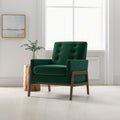 Cole Solid Wood Lounge Chair Green Fabric