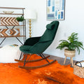 Chloe Mid Century Modern Rocker Livingroom And Bedroom Chair Green Velvet