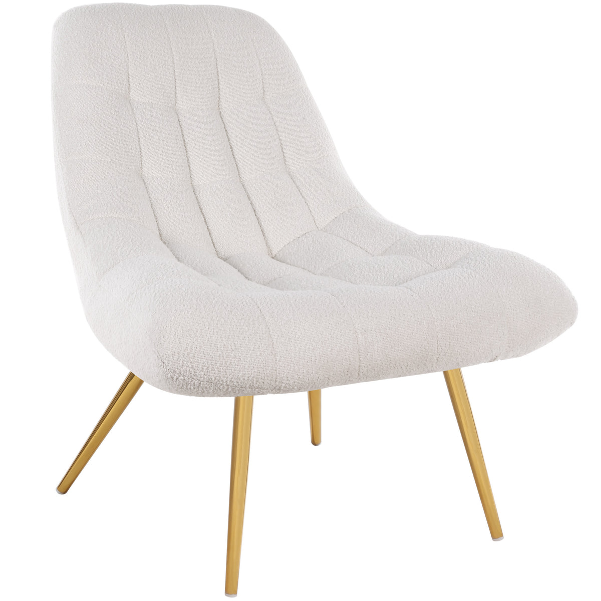 Aubrey French Boucle Lounge Chair Beige Boucle