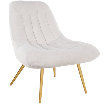 Aubrey French Boucle Lounge Chair Beige Boucle