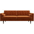 Casey Velvet Loveseat Orange Velvet