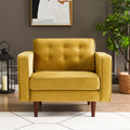 Casey Velvet Lounge Chair Yellow Velvet