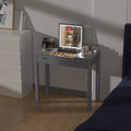 Sleek Grey Vanity Table With Led Lights, Flip Top Mirror And 2 Drawers, Jewelry Storage For Women Dressing Grey 2 Drawers Mdf