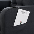 Dark Gray Upholstered Armchair And Storage Ottoman Set Comfortable Single Sofa With Cup Holders And Tufted Detailing, Ideal For Living Room Or Bedroom Dark Gray Foam Metal