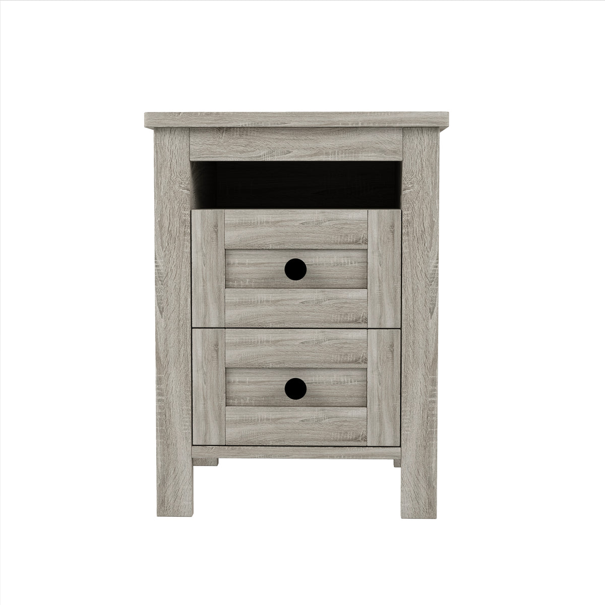 3 Pieces Bedroom Sets Full Size Farmhouse Platform Bed With Double Sliding Door Storage Headboard And Charging Station, Storage Nightstand And Dresser, Antique Gray Full Antique Gray 3 Piece Set Particle Board