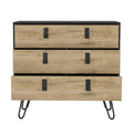 Kimball Hairpin Legs Dresser With 3 Drawers And Modern Design Multicolor Particle Board Engineered Wood
