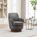 Pu Leather Swivel Barrel Chair, Swivel Accent Chairs Armchair For Living Room, Reading Chairs For Bedroom Comfy, Round Barrel Chairs With Gold Stainless Steel Base Grey Grey Primary Living Space