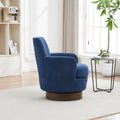 Polyester Swivel Barrel Chair, Swivel Accent Chairs Armchair For Living Room, Reading Chairs For Bedroom Comfy, Round Barrel Chairs With Gold Stainless Steel Base Blue Blue Primary Living Space American Design Foam Polyester