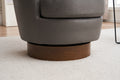 Pu Leather Swivel Barrel Chair, Swivel Accent Chairs Armchair For Living Room, Reading Chairs For Bedroom Comfy, Round Barrel Chairs With Gold Stainless Steel Base Grey Grey Primary Living Space