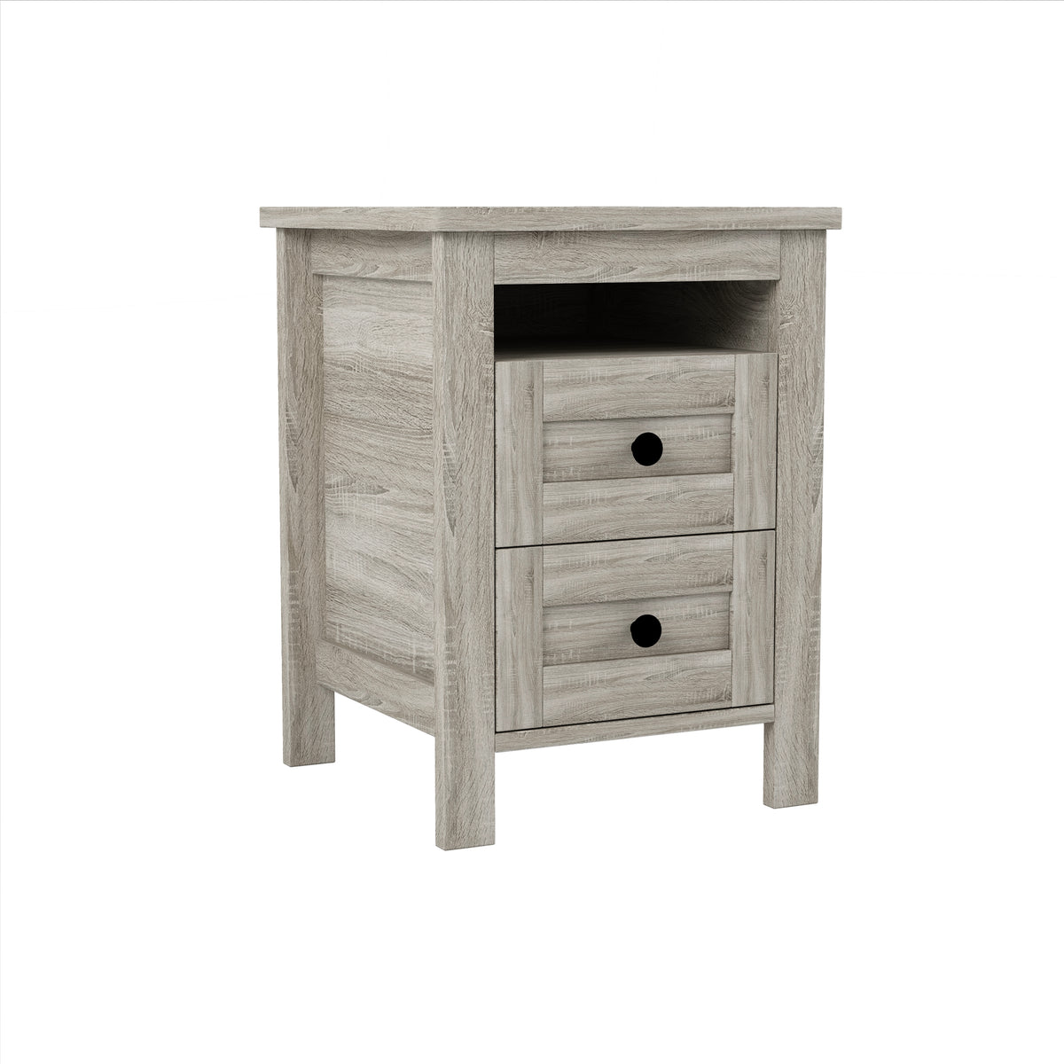 3 Pieces Bedroom Sets Full Size Farmhouse Platform Bed With Double Sliding Door Storage Headboard And Charging Station, Storage Nightstand And Dresser, Antique Gray Full Antique Gray 3 Piece Set Particle Board