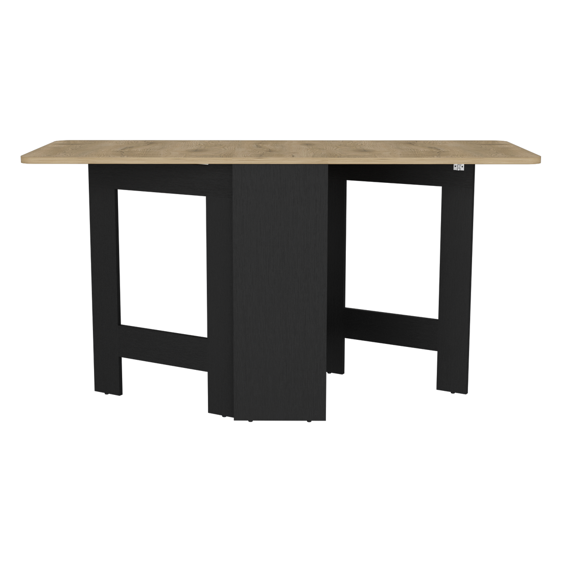 Folding Table With Expandable Design In 3 Forms, Black Macadamia Black Multi Particle Board Pine