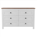 3 Pieces Bedroom Sets Full Size Farmhouse Platform Bed With Double Sliding Door Storage Headboard And Charging Station, Storage Nightstand And Dresser, White Brown Full White 3 Piece Set Particle Board