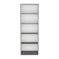 Vinton 4 Tier Bookcase With Modern Storage For Books And Decor, Matt Gray White Multicolor Particle Board Pine