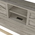 3 Pieces Bedroom Sets Full Size Farmhouse Platform Bed With Double Sliding Door Storage Headboard And Charging Station, Storage Nightstand And Dresser, Antique Gray Full Antique Gray 3 Piece Set Particle Board