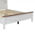 3 Pieces Bedroom Sets Full Size Farmhouse Platform Bed With Double Sliding Door Storage Headboard And Charging Station, Storage Nightstand And Dresser, White Brown Full White 3 Piece Set Particle Board