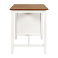 5 Pieces Counter Height Rustic Farmhouse Dining Room Wooden Bar Table Set With 4 Chairs, White White Wood Dining Room Solid Wood Rubberwood Rectangular Dining Table With Chair Upholstered Chair Wood White Solid Back Seats 4 4 Leg Foam Solid Wood