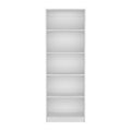 Vinton 4 Tier Bookcase With Modern Storage For Books And Decor, White White Particle Board Pine