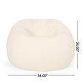 Kavel 3 Foot Rounded Bean Bag, Cream Cream Fabric