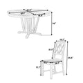 Rustic 5 Piece Extendable Dining Table Set Round Trestle Table And 4 Cross Back Dining Chairs For Kitchen, Dining Room, Gray Gray Wood Dining Room Solid Wood Rubberwood Round Dining Table With Chair Wood Wood Gray Solid Back Seats 4 Removable Leaf
