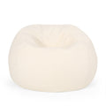 Kavel 3 Foot Rounded Bean Bag, Cream Cream Fabric