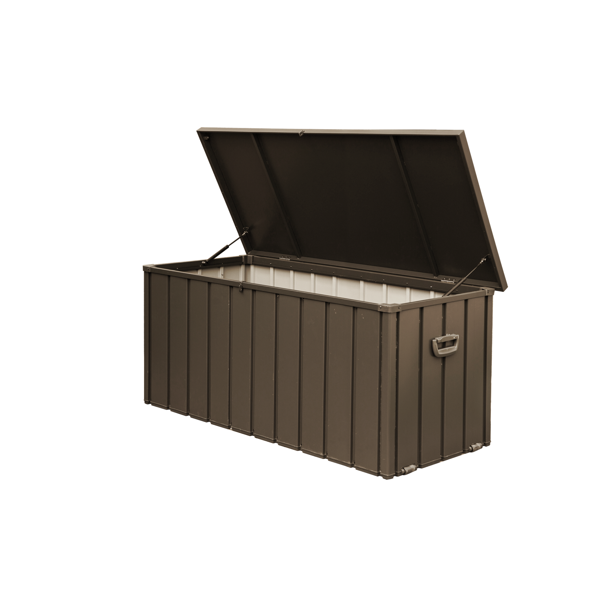 100 Gallon Outdoor Storage Deck Box Waterproof, Large Patio Storage Bin For Outside Cushions, Throw Pillows, Garden Tools, Lockable Dark Brown Dark Brown Steel