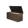 160 Gallon Outdoor Storage Deck Box Waterproof, Large Patio Storage Bin For Outside Cushions, Throw Pillows, Garden Tools, Lockable Dark Brown Dark Brown Steel