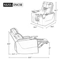 Power Motion Recliner With Usb Charging Port And Hidden Arm Storage 2 Convenient Cup Holders Design And 360 Swivel Tray Table,Brown Old Sku: Sg000630Aad Brown Foam Pu