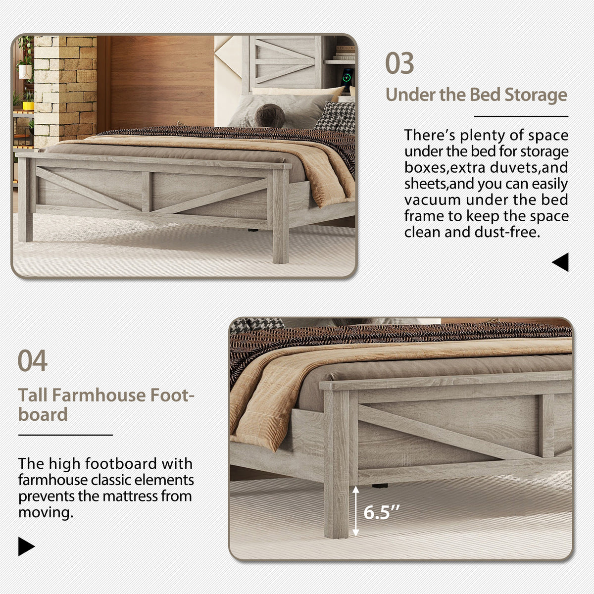3 Pieces Bedroom Sets Full Size Farmhouse Platform Bed With Double Sliding Door Storage Headboard And Charging Station, Storage Nightstand And Dresser, Antique Gray Full Antique Gray 3 Piece Set Particle Board