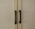 4 Door Cabinet, With 4 Adjustable Inner Shelves, Storage Cabinet Natural Mdf