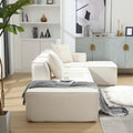 Modular Combination Living Room Sofa Set, Modern Minimalist Sofa, Free Installation Sofa, L Shaped, Italian Minimalist Tofu Block Sofa, Right Hand Facing,Terrycloth Fabric ,Beige Beige Polyester Primary Living Space Soft Modern Polyester 3 Seat