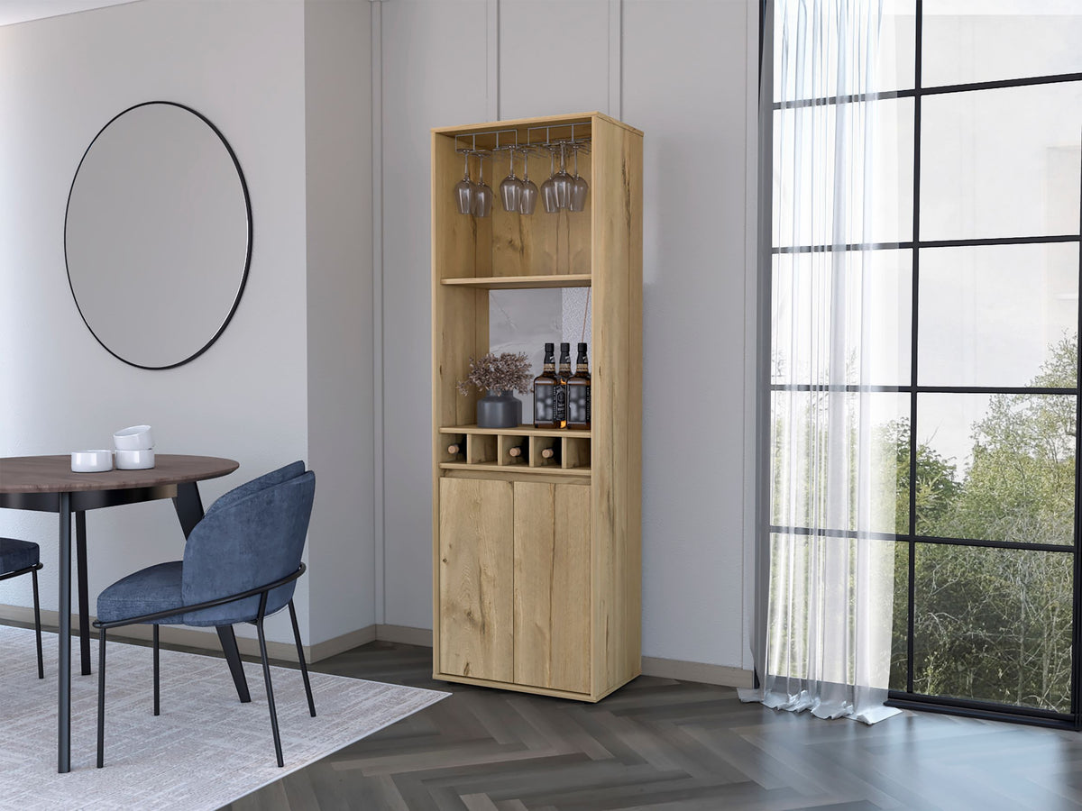 Bar Cabinet Tucson, Living Room, Light Oak Light Oak Particle Board Particle Board