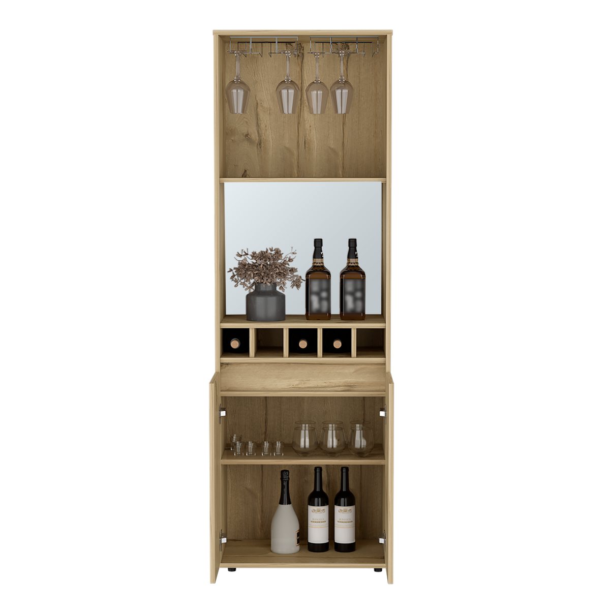 Bar Cabinet Tucson, Living Room, Light Oak Light Oak Particle Board Particle Board