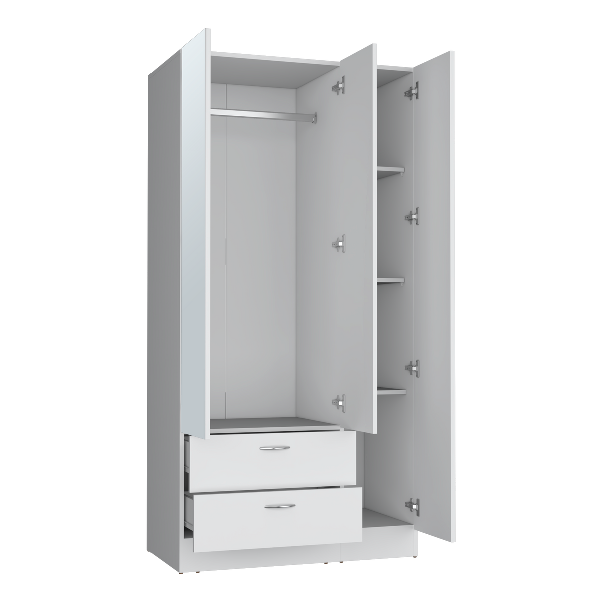 Armoire Haddam, Bedroom, White White Particle Board Engineered Wood