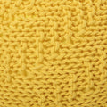 Bordeaux Knitted Cotton Round Pouf, Yellow Yellow Cotton