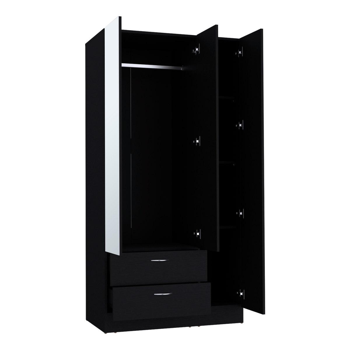 Armoire Haddam, Bedroom, Black Black Particle Board Engineered Wood