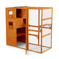 Large Cat Villa.Pet Orange Orange Metal & Wood