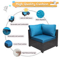Outdoor Garden Patio Furniture 7 Piece Pe Rattan Wicker Cushioned Sofa Sets And Coffee Table, Patio Furniture Set Outdoor Couch Outdoor Couch Patio Furniture Outdoor Sofa Patio Couch Yes Complete Patio Set Black Blue Rust Resistant Frame Water Resistant