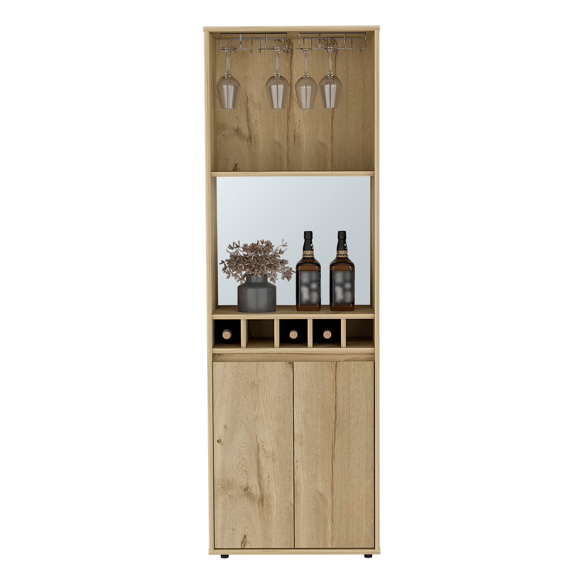 Bar Cabinet Tucson, Living Room, Light Oak Light Oak Particle Board Particle Board