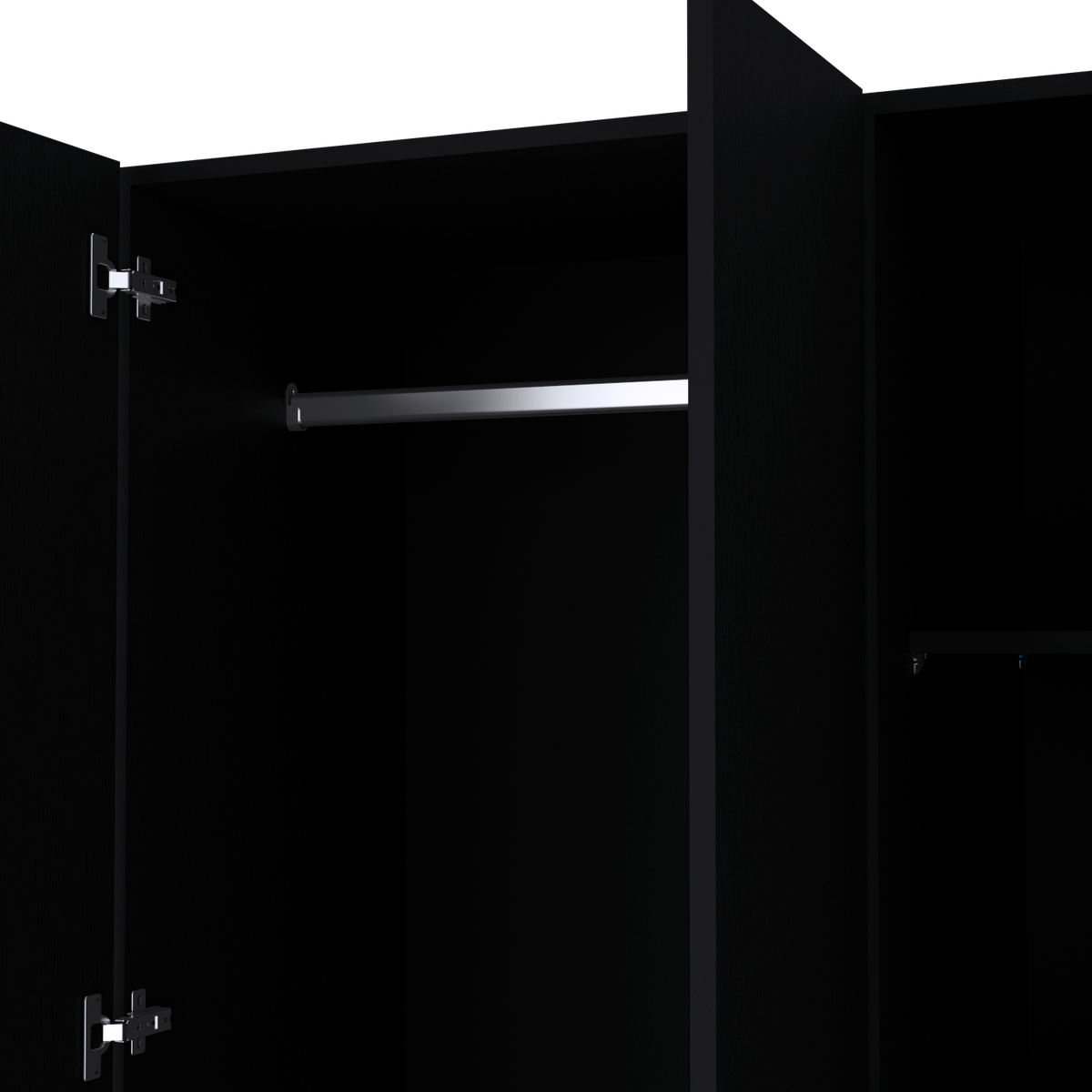Armoire Haddam, Bedroom, Black Black Particle Board Engineered Wood