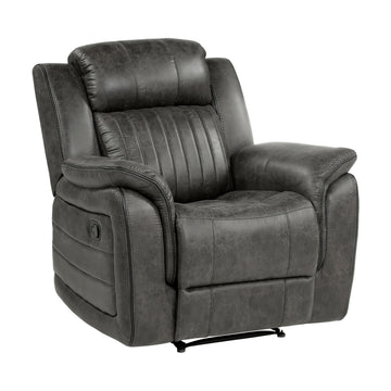 Classic Brownish Gray 1Pc Reclining Chair Plush Comfort Pillow Top Arms Vertical Tufting Solid Wood Transitional Living Room Furniture Gray Primary Living Space Classic,Transitional Wood