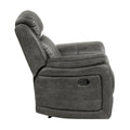 Classic Brownish Gray 1Pc Reclining Chair Plush Comfort Pillow Top Arms Vertical Tufting Solid Wood Transitional Living Room Furniture Gray Primary Living Space Classic,Transitional Wood