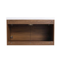 Brown 36 Inch Bathroom Vanity With Resin Countertop Sink, 2 Doors Bathroom Cabinet Set Brown Bathroom American Design Engineered Wood